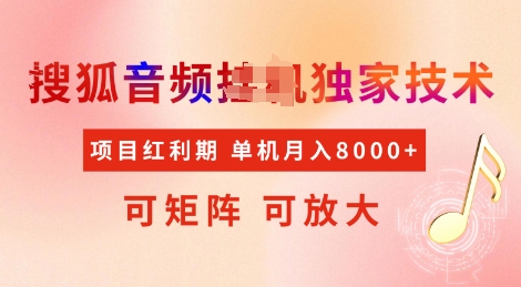 全网首发搜狐音频自动运行独家技术，项目红利期，可矩阵可放大，稳定月入8k【揭秘】
