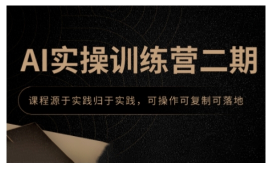 AI实操训练营二期：可落地的AI实践课程，手把手教你复制成功-54创业网