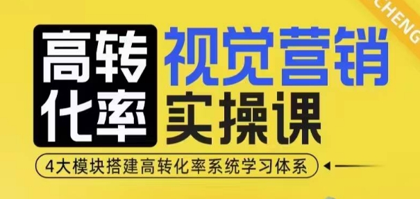 高转化率视觉营销实操课，4大模块搭建高转化率系统学习体系