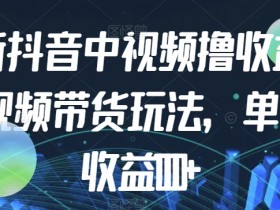 抖音中视频赚钱：单视频收益1000+的撸收益玩法与带货技巧-54创业网