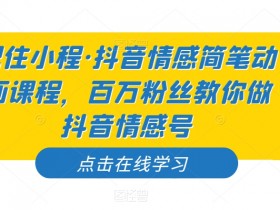 抖音情感简笔动画课程：百万粉丝手把手教你打造爆款情感号-54创业网
