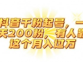 抖音快速涨粉技巧：1天200粉，轻松月入过万实战教程-54创业网