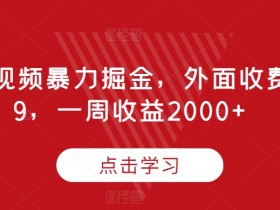 腾讯视频暴力掘金项目：1周赚2000+实操教程，899元课程免费揭秘-54创业网