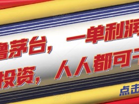 0投资撸茅台一单赚400！揭秘1分钱薅茅台暴利项目-54创业网