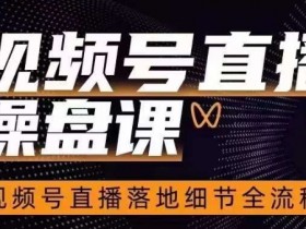 视频号直播操盘课：0基础速成直播全流程，手把手教你爆单落地细节-54创业网