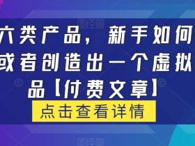新手必看：黑六类虚拟产品挑选与创作指南【付费文章】-54创业网