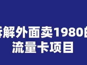 宝哥揭秘1980手机流量卡项目：0成本推广，轻松赚钱攻略-54创业网