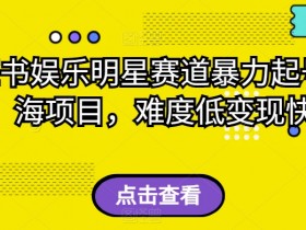 娱乐明星赛道暴力起号：小红书蓝海项目揭秘，0基础快速变现-54创业网