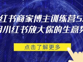 小红书商家训练营5.0：3步用小红书引爆生意流量-54创业网