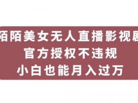陌陌美女直播影视剧赚钱：官方授权不违规，新手轻松月入过万-54创业网