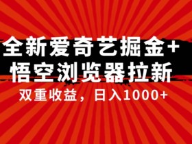 爱奇艺掘金+悟空浏览器拉新：双重收益日赚1000+全网首发玩法-54创业网