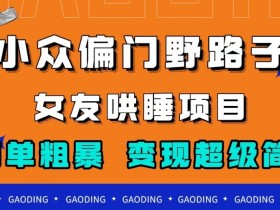 小众野路子赚钱：女友哄睡项目日入500+，简单粗暴可操作-54创业网