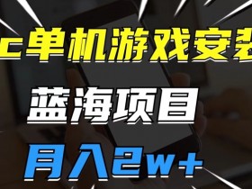 蓝海项目：PC单机游戏安装包赚钱，小白轻松月入2w揭秘-54创业网