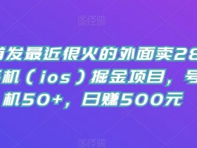 288元苹果手机掘金项目：单机日赚500+的iOS副业揭秘-54创业网