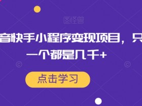 抖音快手小程序变现项目：爆一个赚几千+，最新玩法揭秘-54创业网