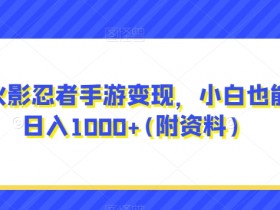 火影忍者手游0成本变现攻略：小白轻松日赚1000+（附赠教程）-54创业网