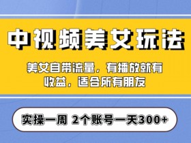 中视频美女号项目：一天300+实操拆解，保姆级教程快速成单！-54创业网