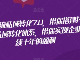 抖音私域引流转化7.0：10年持续盈利的抖音私域运营体系搭建-54创业网