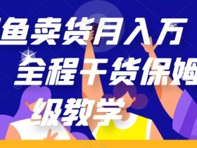 闲鱼卖货月入万加：保姆级教学揭秘，全程干货轻松赚钱-54创业网