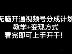 视频号分成计划怎么开通？0基础教学+3种变现方式，看完秒赚钱！-54创业网