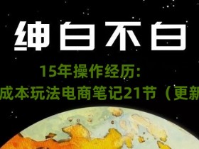 绅白不白15年电商干货：21节低成本创业笔记（持续更新）-54创业网