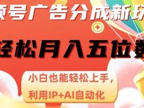 视频号广告分成新玩法：IP+AI自动化轻松月入5万，小白赚钱秘籍大公开-54创业网