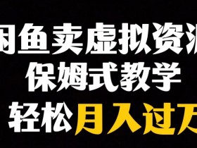 闲鱼虚拟资源暴利项目：小众赛道轻松月入过万，新手也能赚钱-54创业网