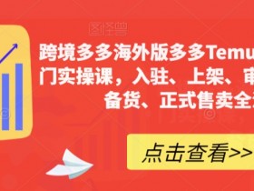 Temu跨境12天速成课：入驻上架审版核价备货到爆单全流程-54创业网