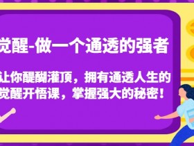 觉醒开悟课：掌握强者思维，醍醐灌顶的通透人生指南-54创业网