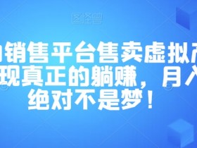 全自动销售平台：虚拟产品躺赚3万+秘籍，轻松实现被动收入-54创业网