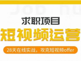 28天短视频运营实战项目：在线攻克offer，求职必学实操技巧-54创业网