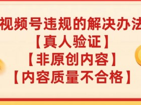 视频号违规怎么办？真人验证、内容质量不合格、非原创内容3大问题解决技巧揭秘-54创业网