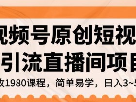 视频号原创短视频引流直播间项目：揭秘日入3~5位数爆单玩法-54创业网