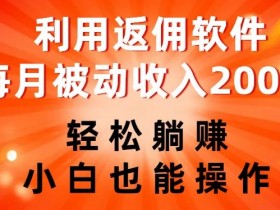 返佣软件赚钱秘籍：小白躺赚月入2000+的被动收入实操教程-54创业网