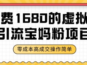 1680元虚拟资料引流宝妈粉项目：零成本高成交，附教程资料【揭秘】-54创业网