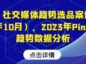 2023年Pinterest趋势选品案例：阿甘10月社媒爆款数据分析-54创业网