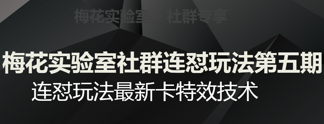 视频号连怼玩法：梅花实验室社群第五期最新卡特效技术教学-54创业网