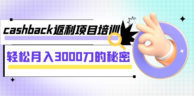 Cashback返利项目培训8节课：轻松月入3000刀的赚钱秘密-54创业网