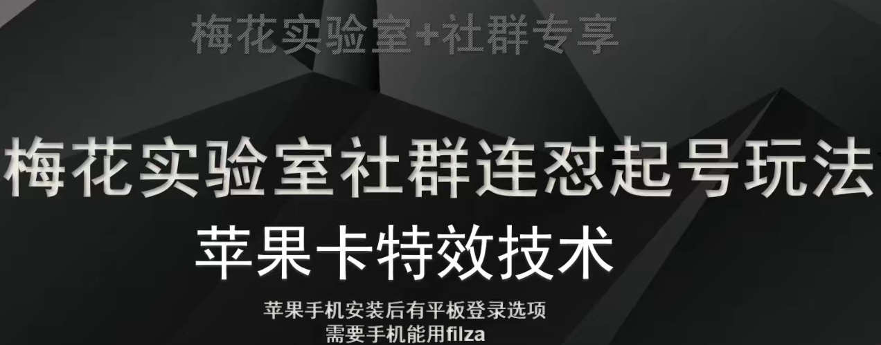 梅花实验室：视频号连怼起号+苹果卡特效技术，最新玩法揭秘-54创业网