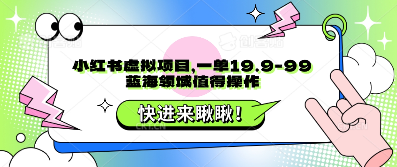 小红书虚拟项目赚钱：19.9-99元/单，新手也能做的蓝海副业-54创业网