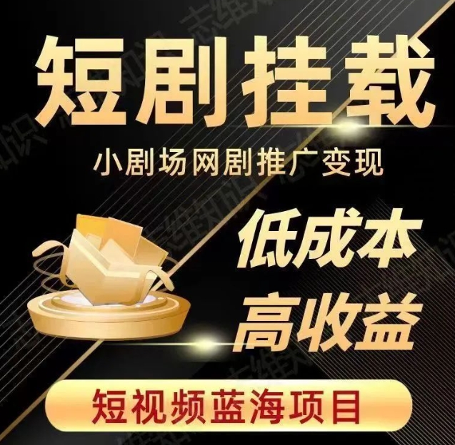 2023短视频短剧推广赚钱：抖音快手蓝海项目，低成本高收益变现教程-54创业网