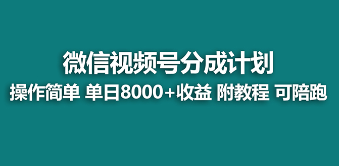 视频号分成计划：单天赚8000+的蓝海项目，实操教程+陪跑！-54创业网