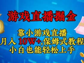 小游戏直播赚钱：日入3000+保姆教程，新手小白轻松上手-54创业网