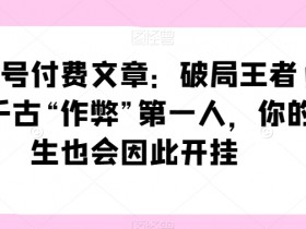 破局王者：千古作弊第一人的开挂人生秘籍，让你轻松逆袭-54创业网