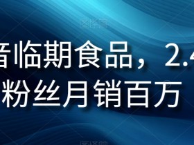 临期食品抖音项目：2.4W粉丝月销百万实战揭秘-54创业网