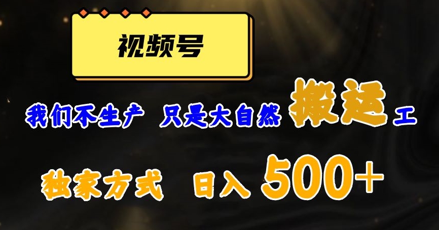 视频号轻松搬运日赚500+,一个1分钟1条原创视频【揭秘】 视频号轻松搬运日赚500+,一个1分钟1条原创视频【揭秘】