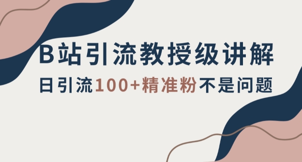 B站引流教授级讲解,细节满满,日引流100+精准粉不是问题【揭秘】 B站引流教授级讲解,细节满满,日引流100+精准粉不是问题【揭秘】