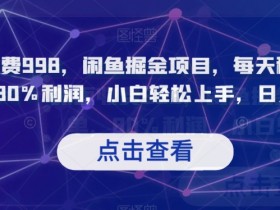 闲鱼掘金项目：日入1000+，80%利润，小白轻松上手，每天稳定上百单-54创业网