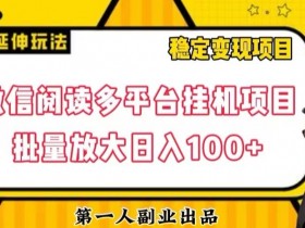 微信阅读赚钱秘籍：多平台自动运行项目批量放大，轻松日入100+-54创业网