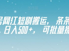 视频号短剧搬运赚钱秘籍：原创过审日赚500+，批量操作轻松上手-54创业网